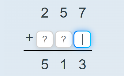 Three Digit - missing addend - with regrouping